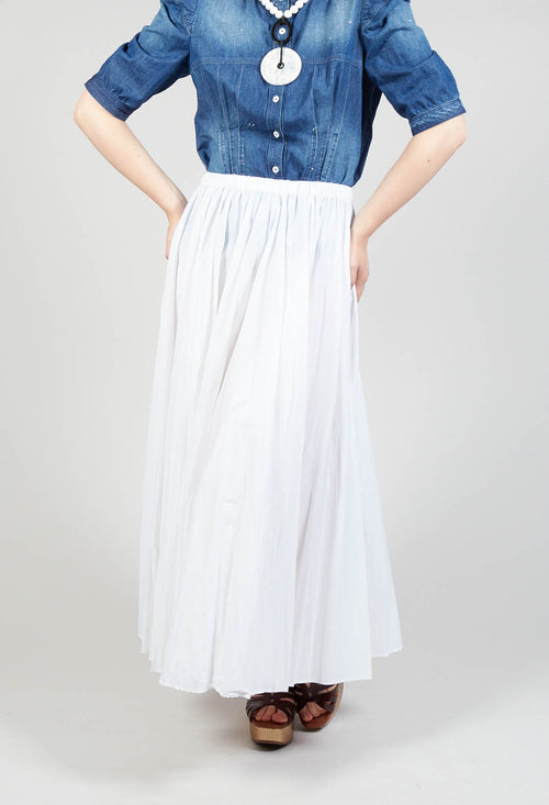 Creased Poplin Skirt in White