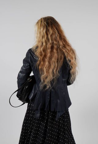 Suspense Leather Jacket in Off Black