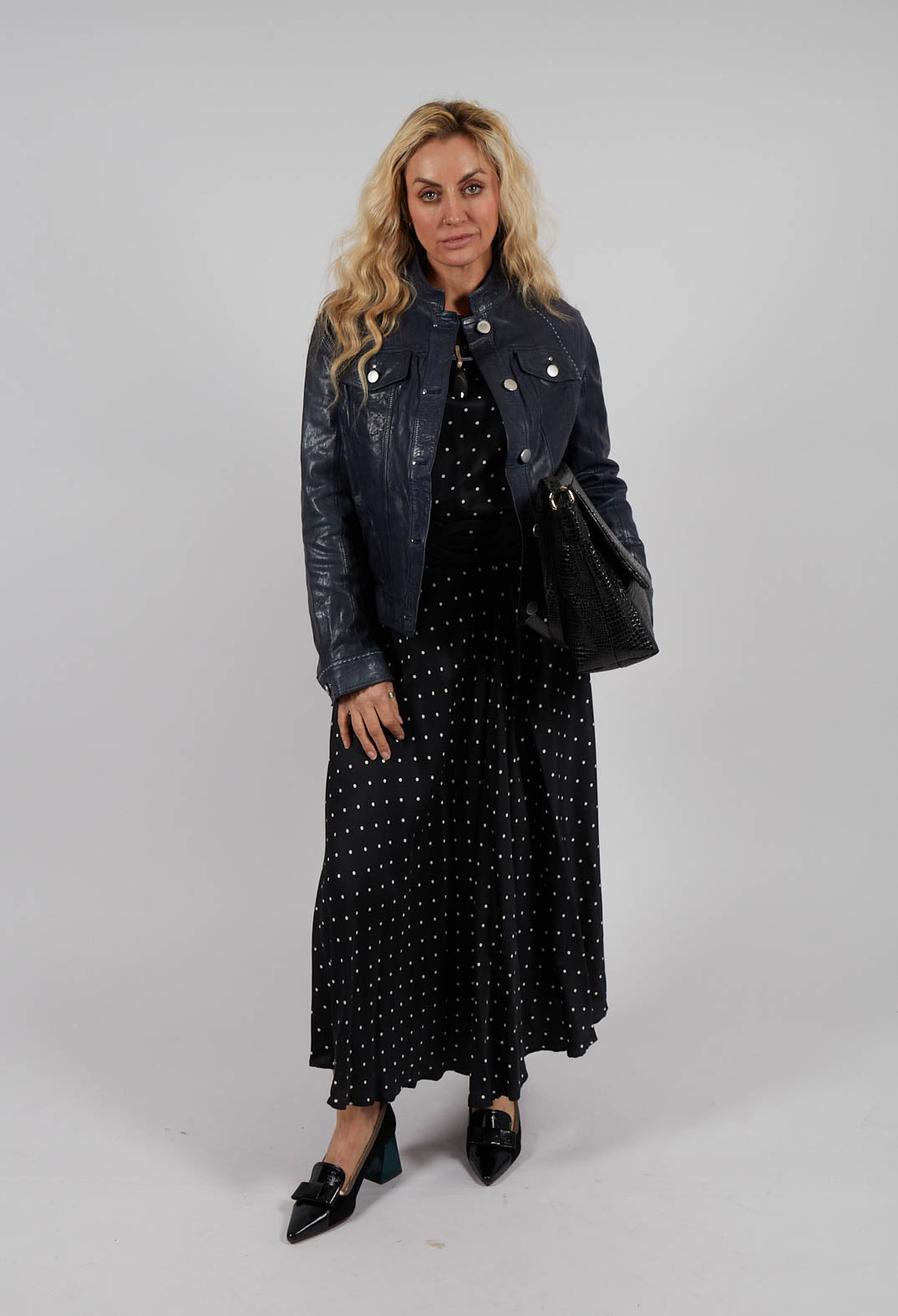 Suspense Leather Jacket in Off Black