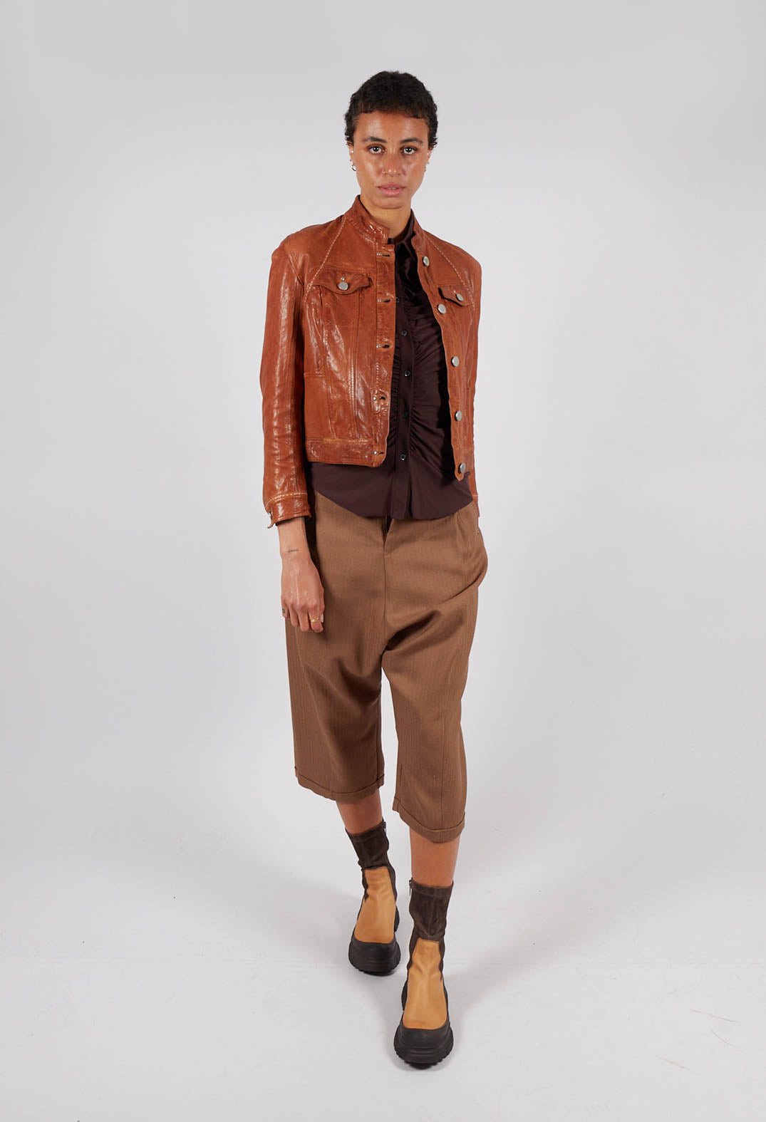 Suspense Leather Jacket in Brown