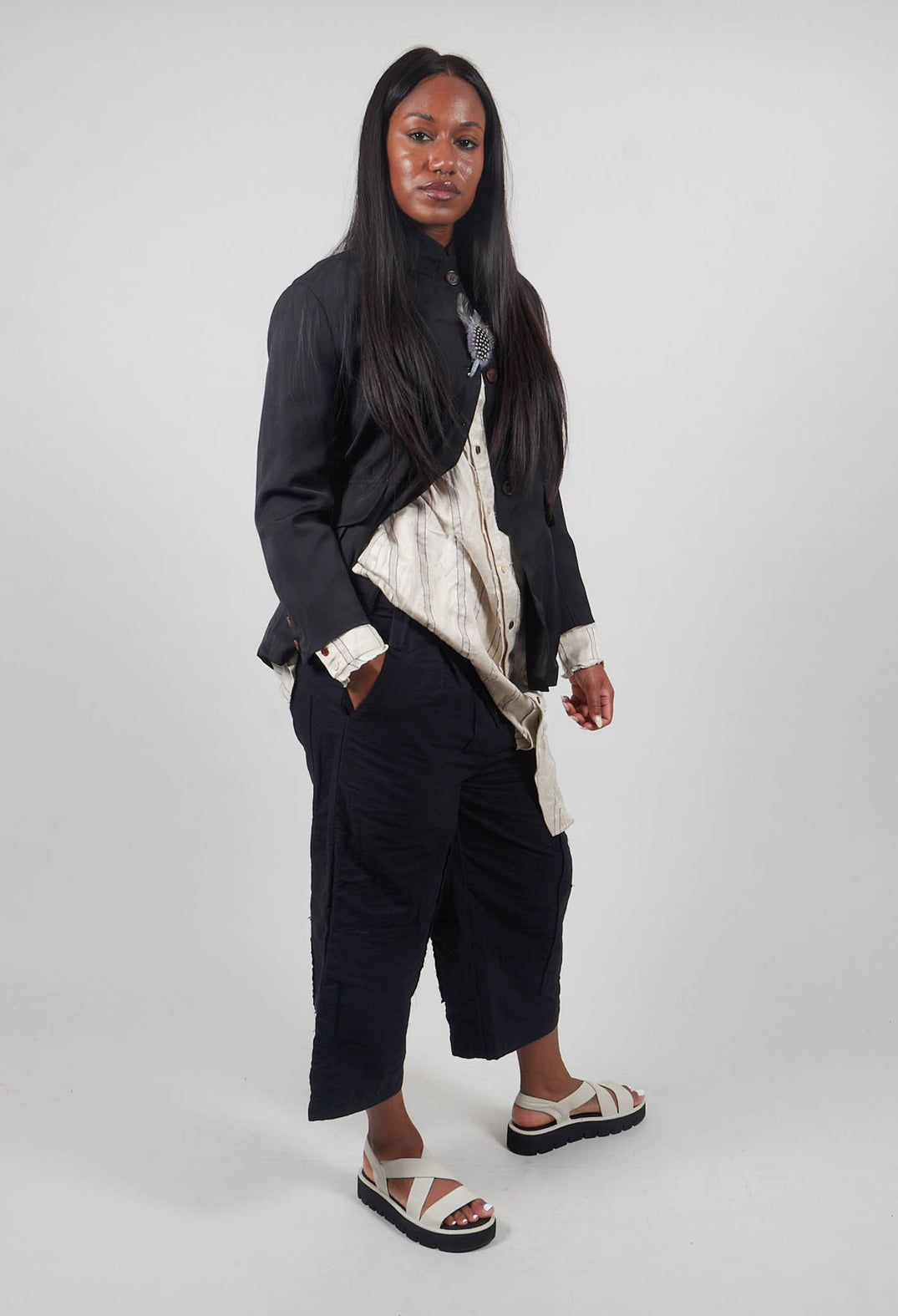 Bias Front Culottes in Black