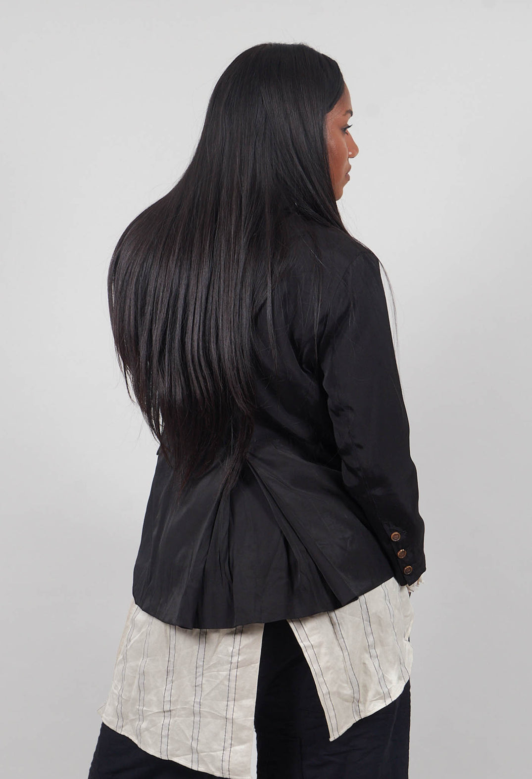 Treasury Pleat Jacket in Black