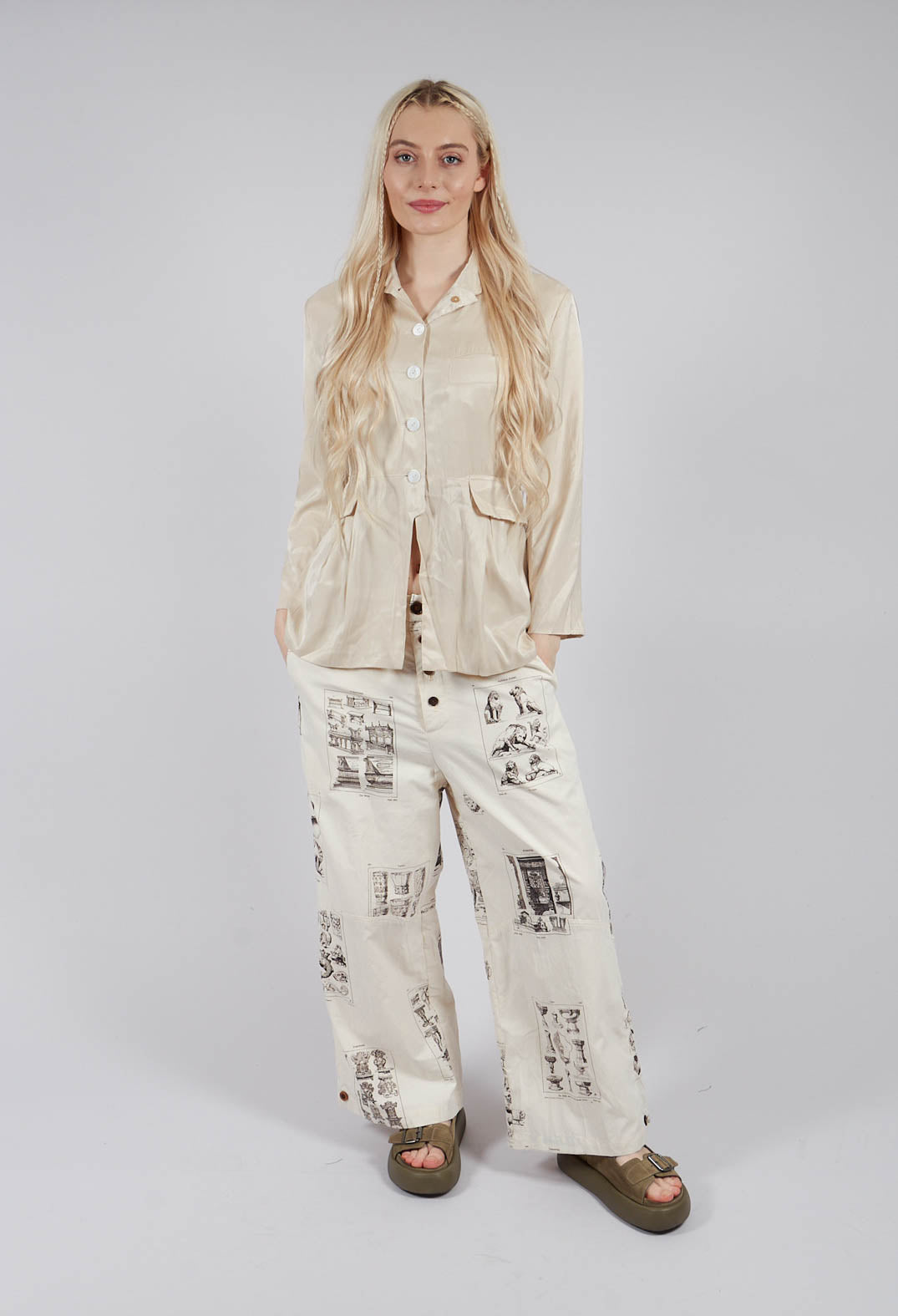 Treasury Pleat Jacket in Cream