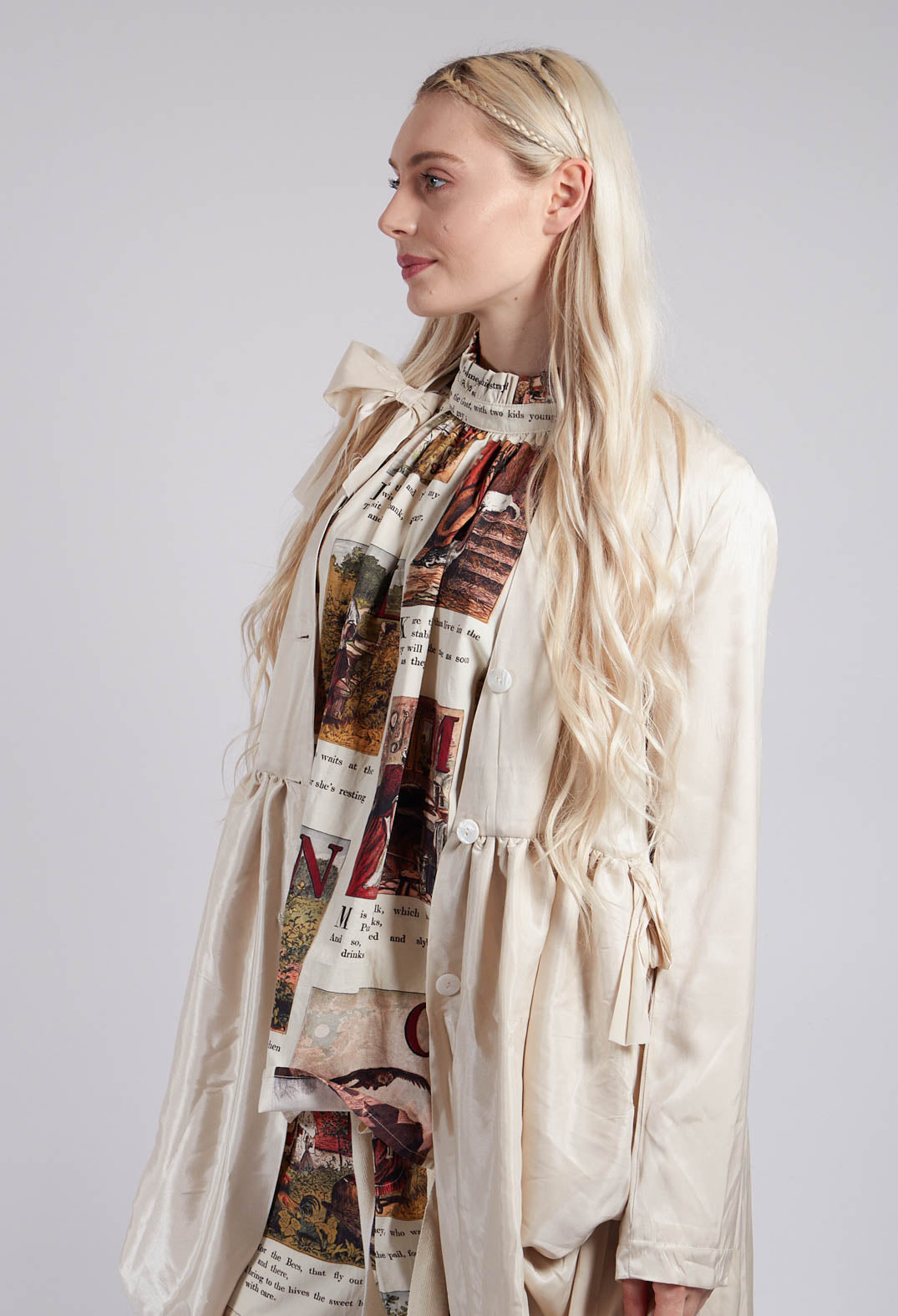 Treasury Drape Coat in Cream