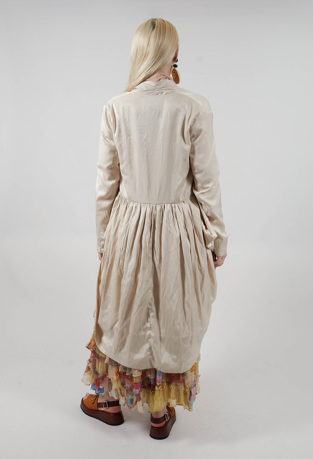 Treasury Drape Coat in Cream