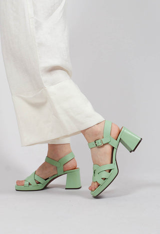 Gaura Cross over Strap Heel in Light Green