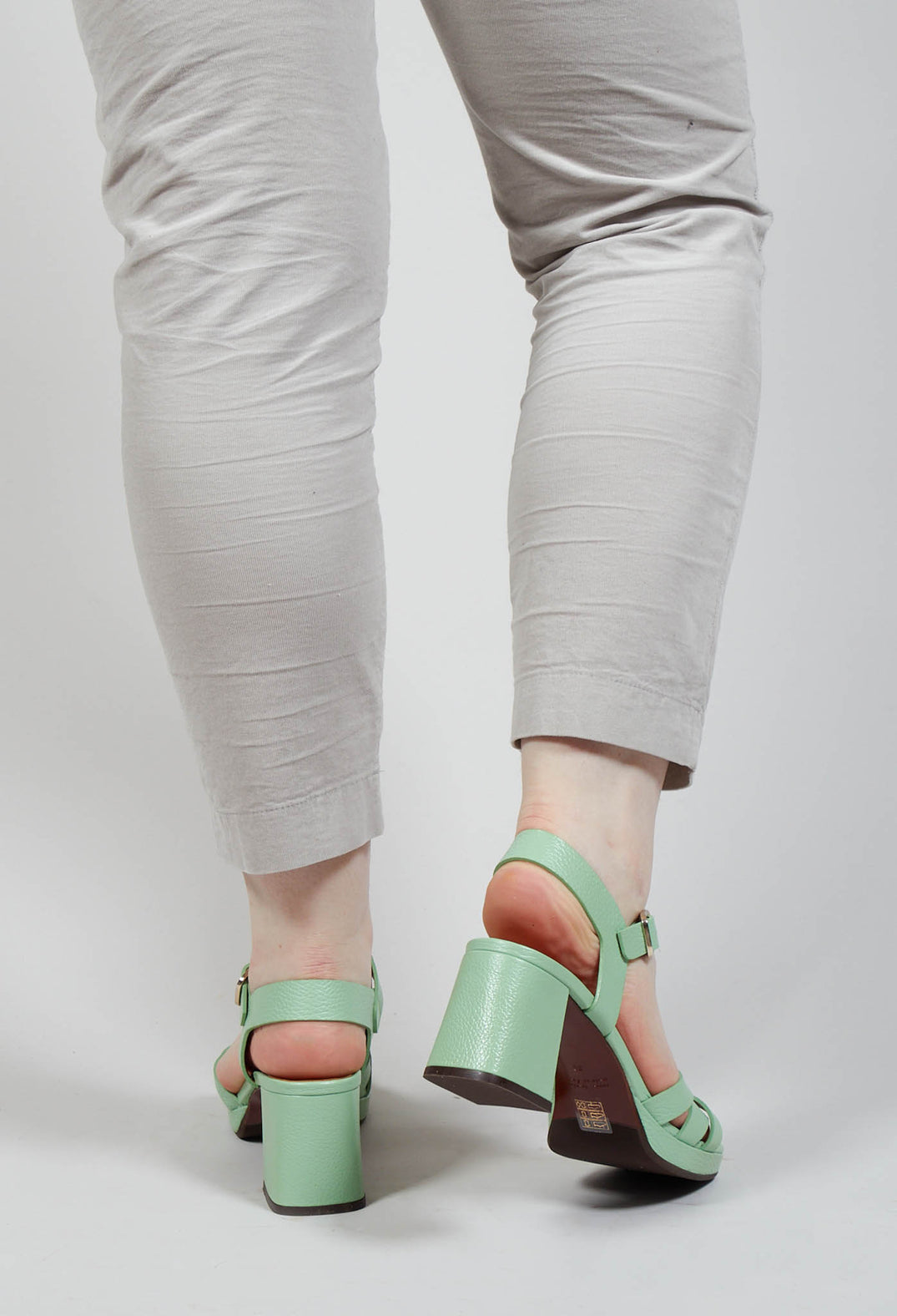 Gaura Cross over Strap Heel in Light Green