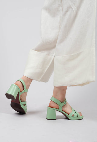 Gaura Cross over Strap Heel in Light Green