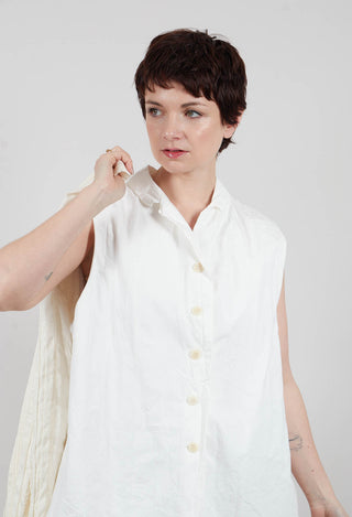 Sleeveless Blazer CC in Milk