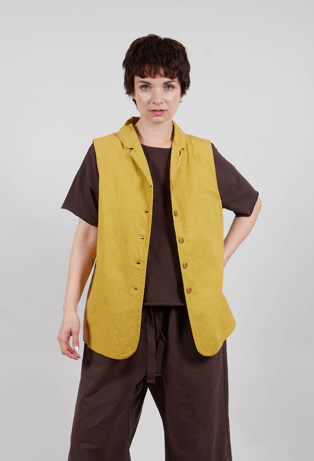 Sleeveless Blazer CC in Sun Yellow