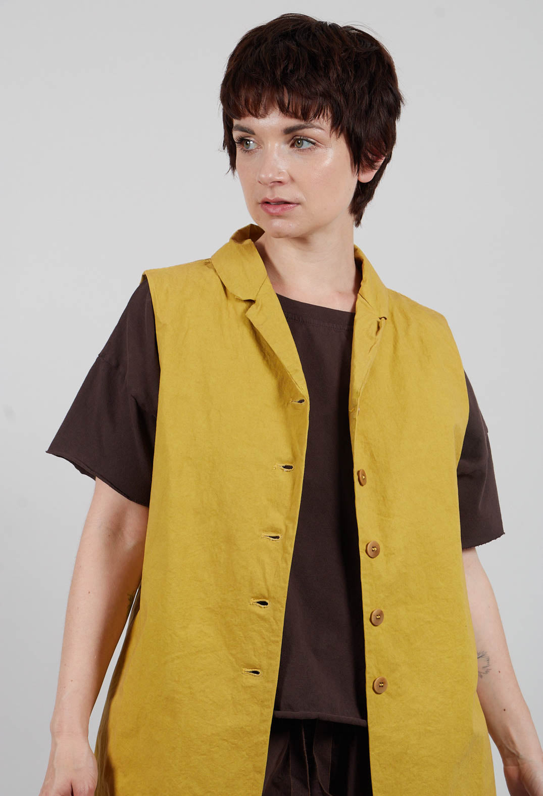 Sleeveless Blazer CC in Sun Yellow