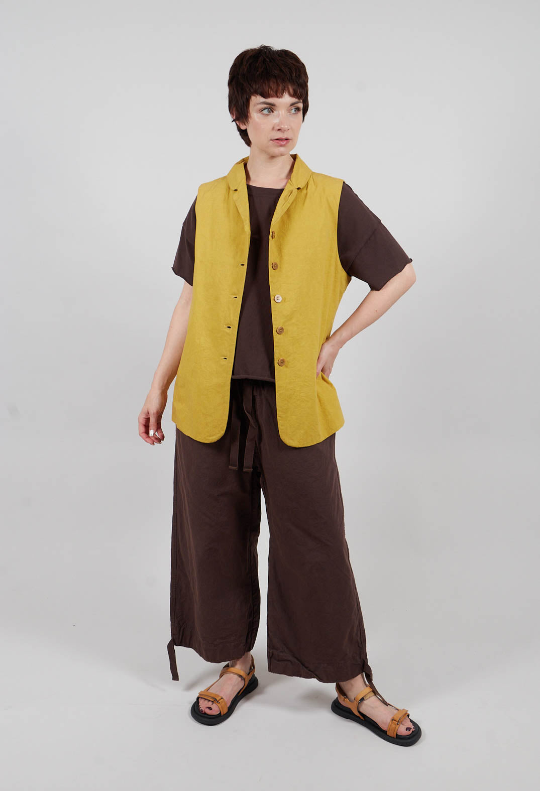 Sleeveless Blazer CC in Sun Yellow