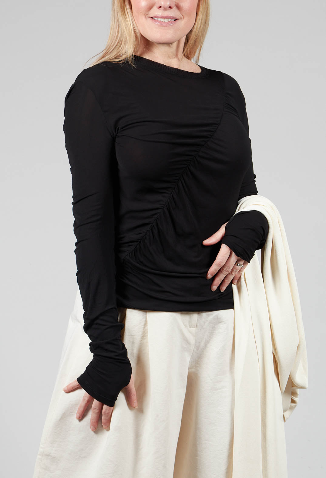 Crepe Interlock Shirt in Black