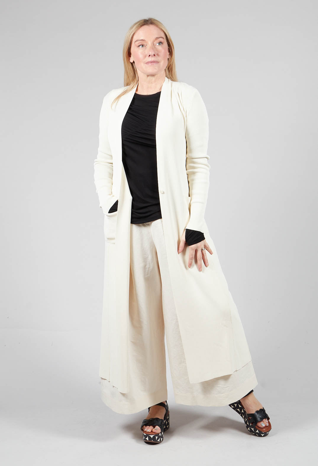 Long Cardigan in White