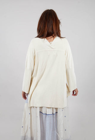 V-Neck Boxy Cardigan in White