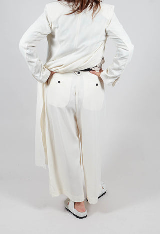 Wide Cropped Trousers in White
