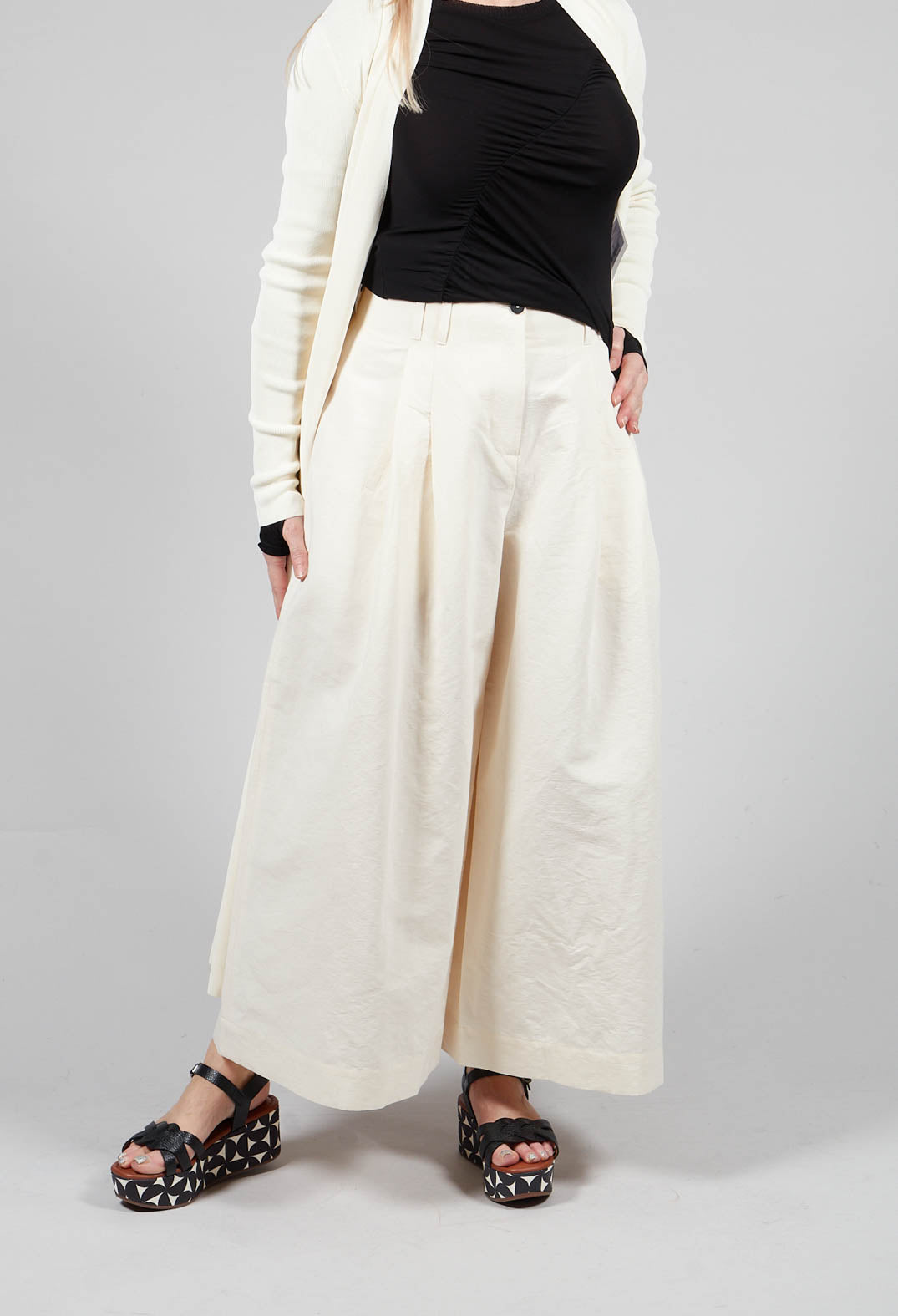 High Waist Trousers in Milk