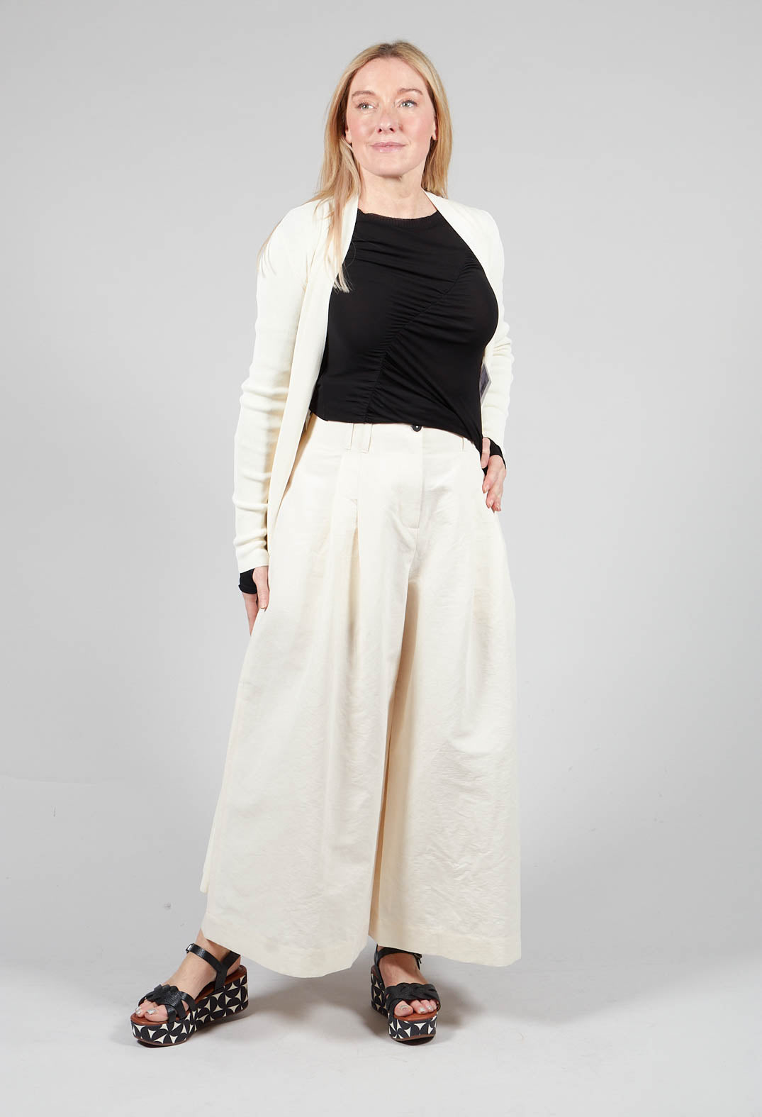 High Waist Trousers in Milk