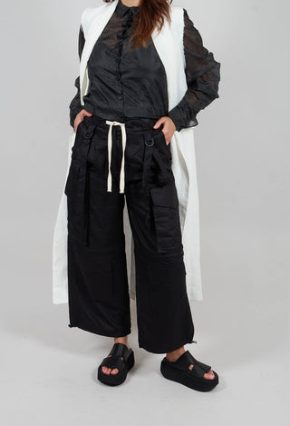 Tailored Cargo Trousers in Black