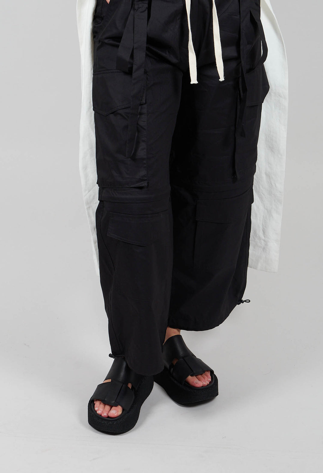 Tailored Cargo Trousers in Black
