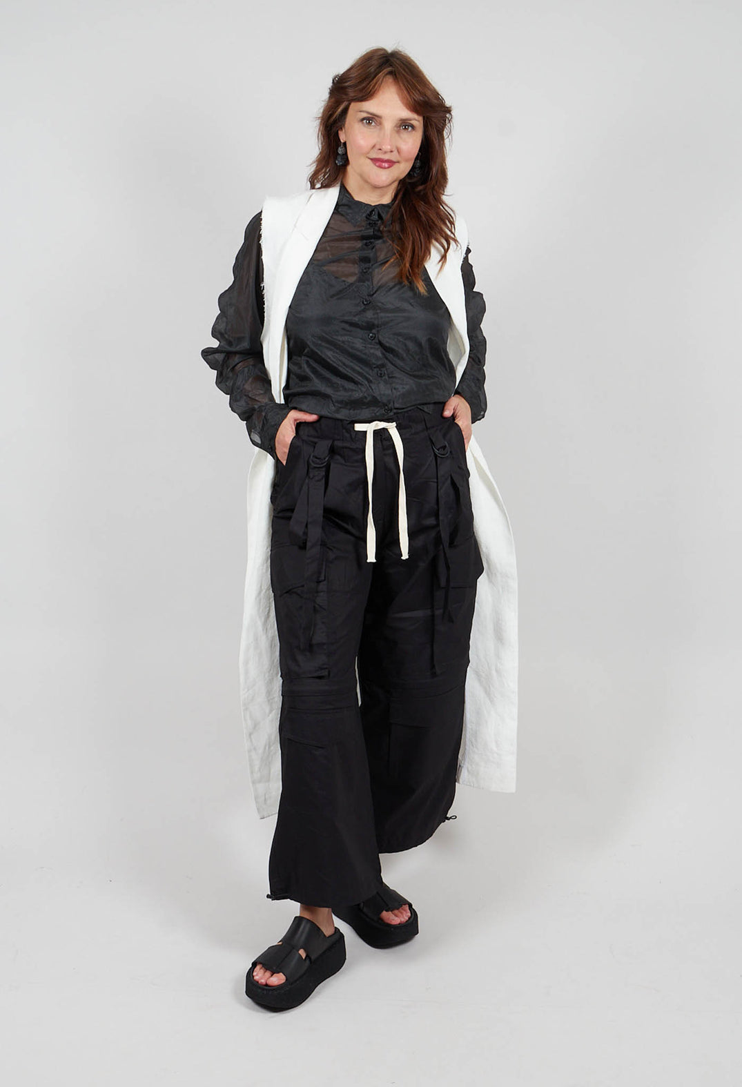Tailored Cargo Trousers in Black