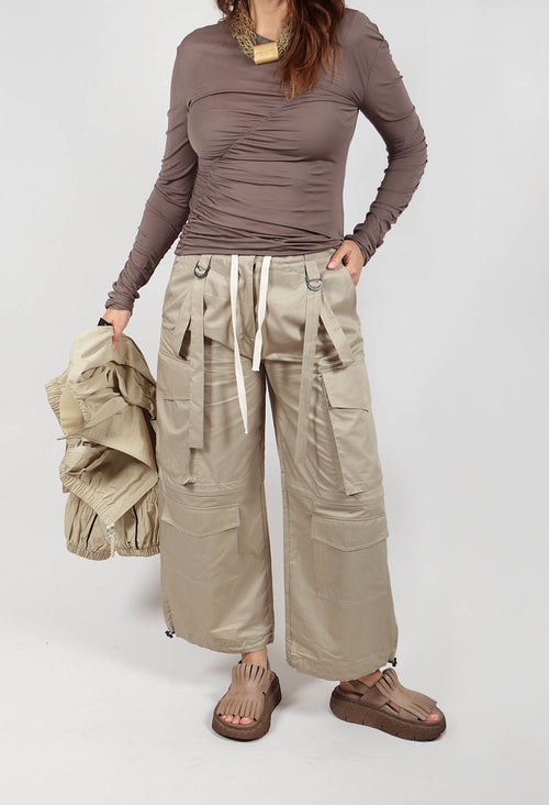 Isabel Benenato Cargo Trousers in Sand - Olivia May