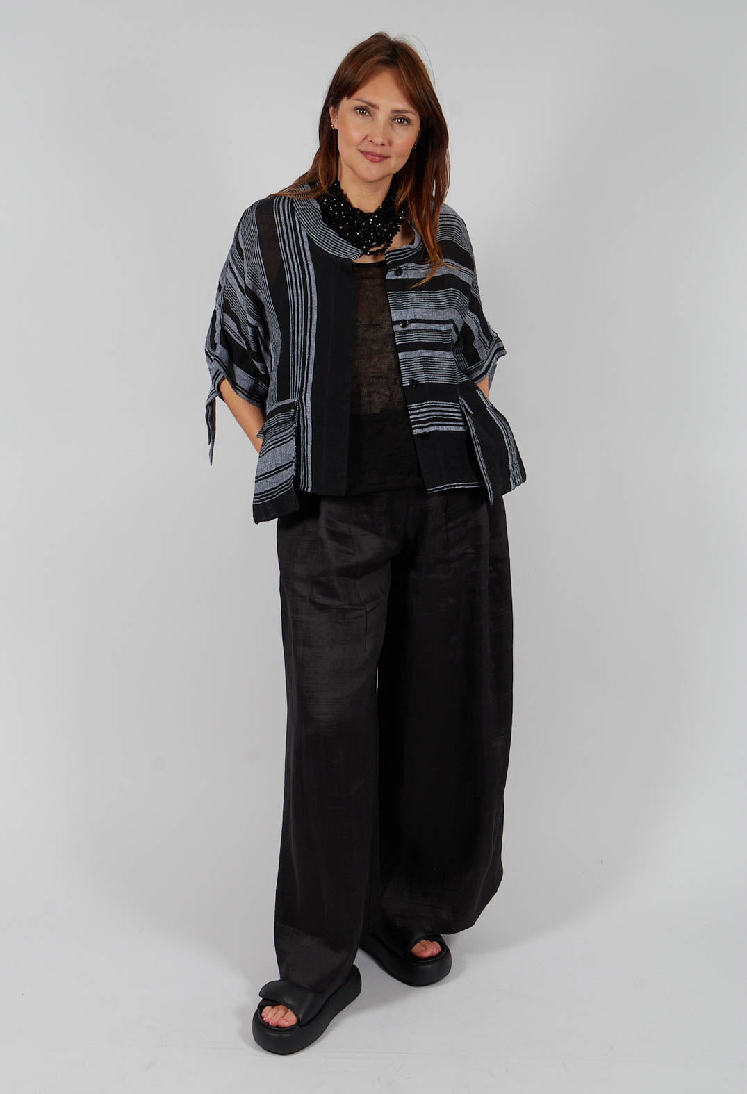Stripe Jacket in Black and Grey
