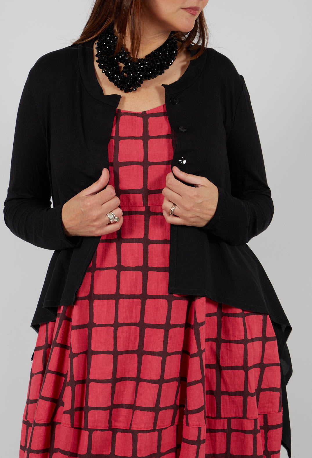 Boat Neck Jacket in Black