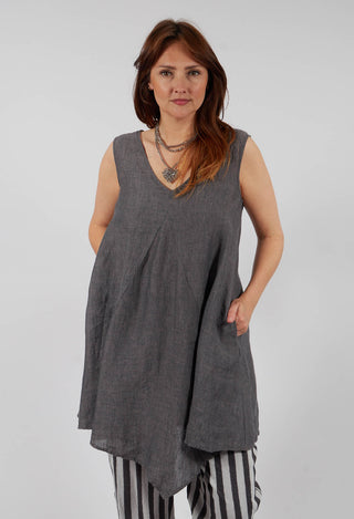 V Neck Tunic in Grey