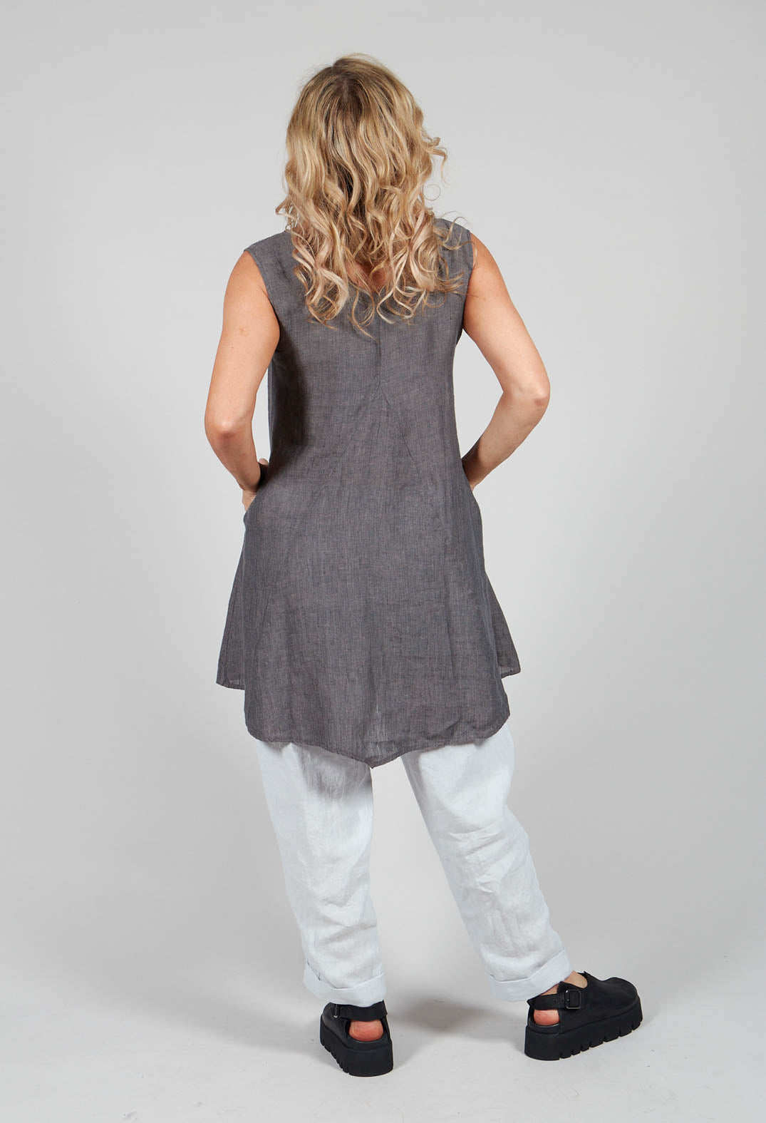 V Neck Tunic in Grey