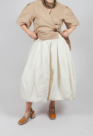 Tulip Midi Skirt in Ecru