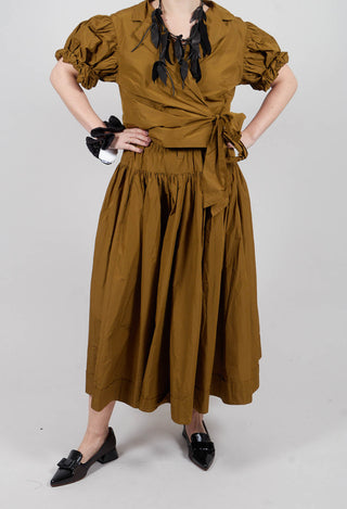 Pull on Pleated Skirt in Gold