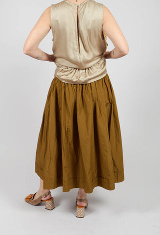 Pull on Pleated Skirt in Gold