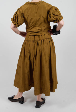 Pull on Pleated Skirt in Gold