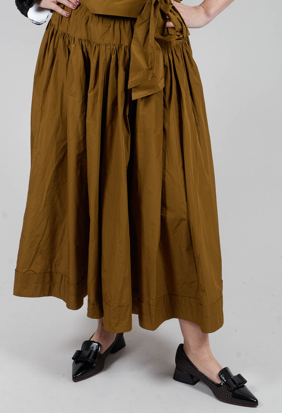 Pull on Pleated Skirt in Gold