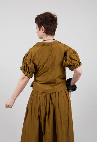 Ruffle Wrap Jacket in Gold