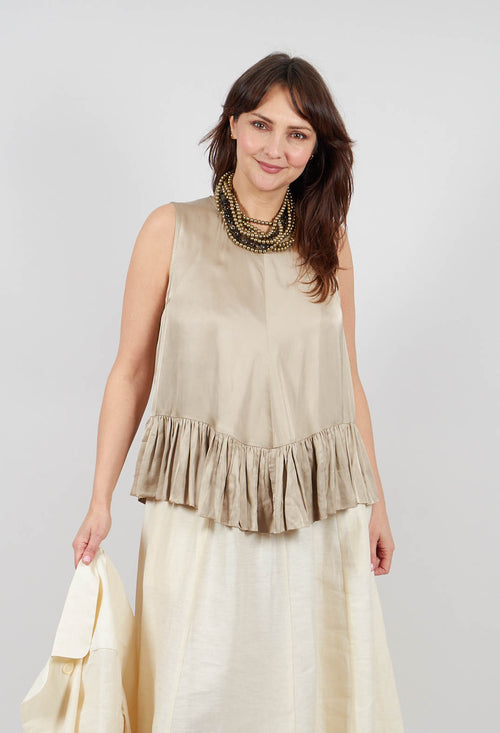 Satin Vest Top in Gold