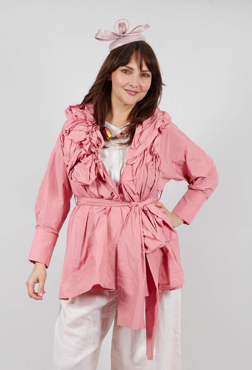 Ruffle Shirt in Peach