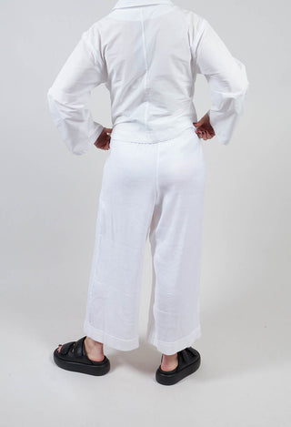 Pleated Wide Leg Trousers in White