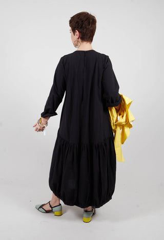 Midi Smock Dress in Black