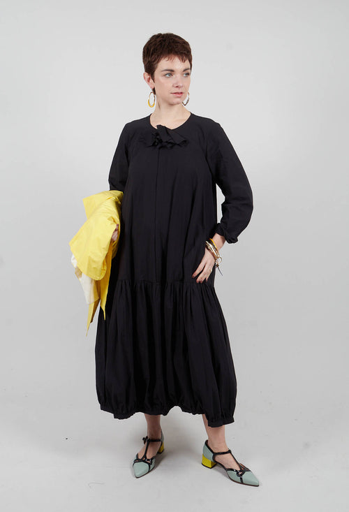 Midi Smock Dress in Black