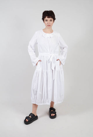 Midi Smock Dress in White