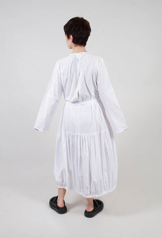 Midi Smock Dress in White
