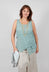 Pal Offner Vest Top with Raw Edges in Pale Turquoise - Olivia May