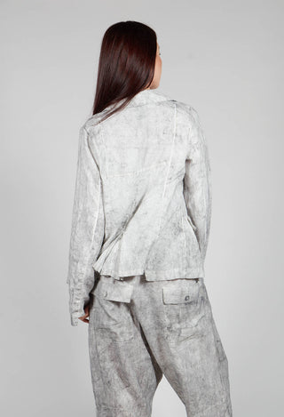 Asymmetric Short Jacket in Dark Marble