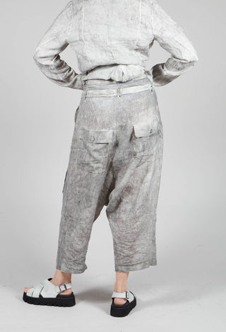 Double Belted Trousers in Dark Marble