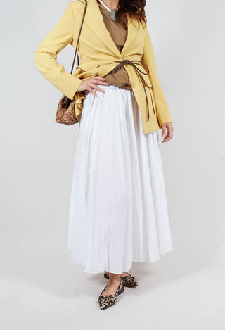 Creased Poplin Skirt in White