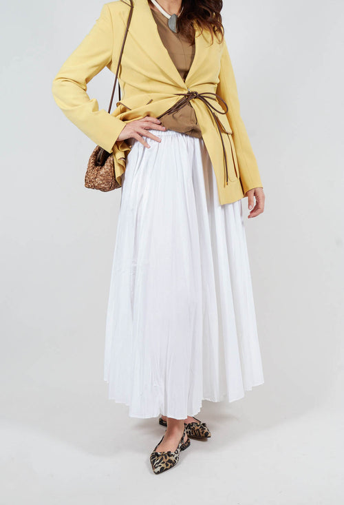 Creased Poplin Skirt in White