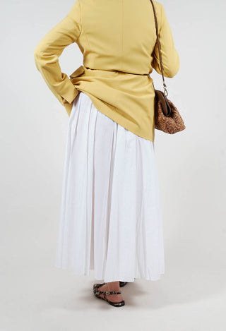 Creased Poplin Skirt in White