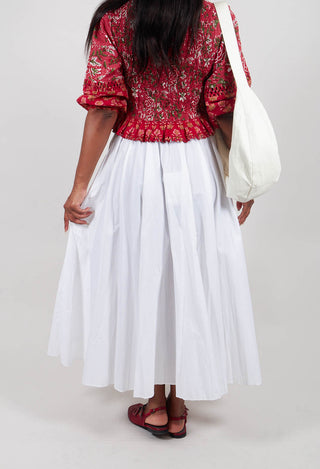Creased Poplin Skirt in White